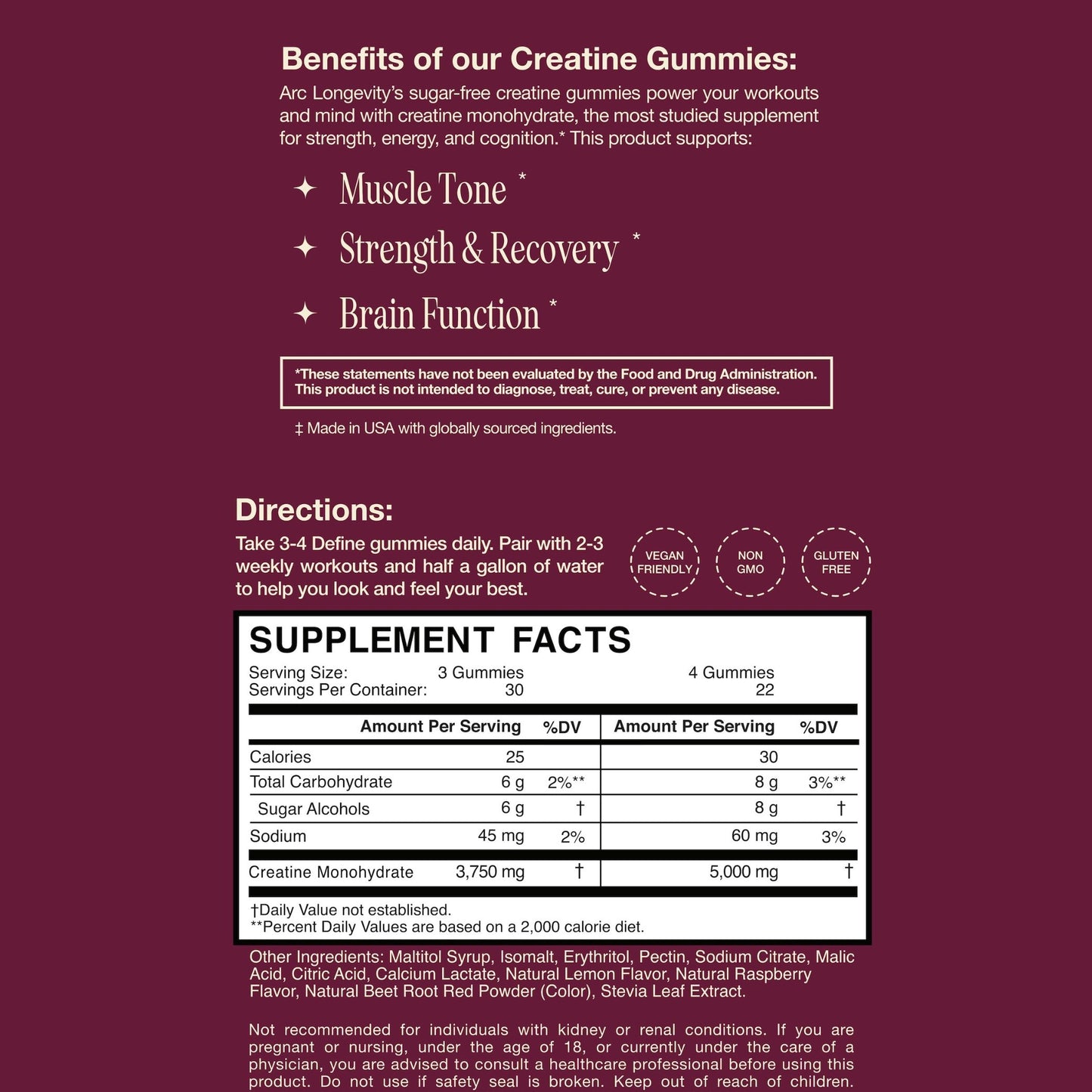 DEFINE Creatine Gummies | 90 Gummies